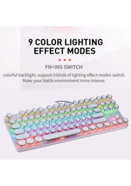 Leaven Daktilo Tarzı K550 Kırmızı Red Switch Rgb Mekanik Klavye -Su Geçirmez