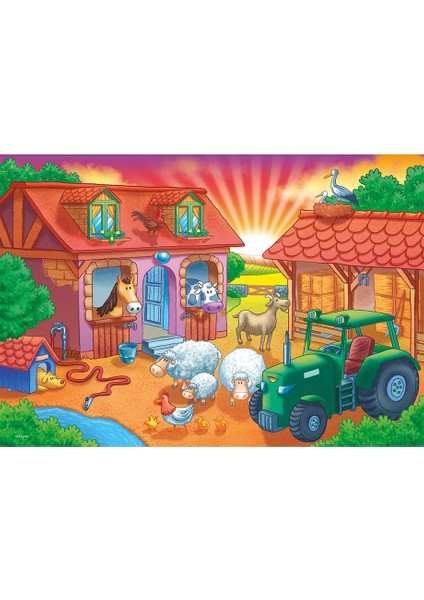 Sunrise On The Farm Jumbo Puzzle 12 Parça