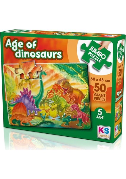 The Age Of Dinosaurs 50 Parça Jumbo Boy Puzzle