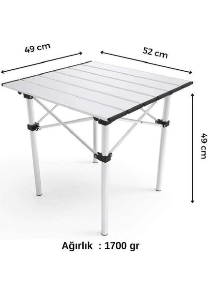 Katlanabilir Alüminyum Küçük Boy Kamp ve Piknik Masası Gri fiyatları
