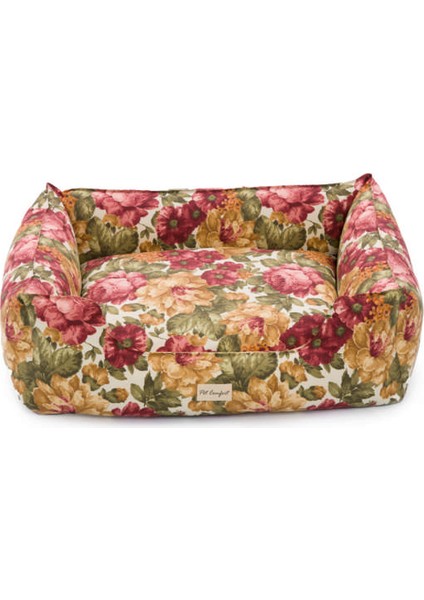 Alpha Merta Gül Desenli Köpek Yatağı L 85X105CM