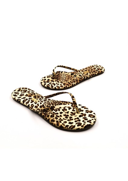 Klasik Kadın Leopar Parmak Arası Terlik