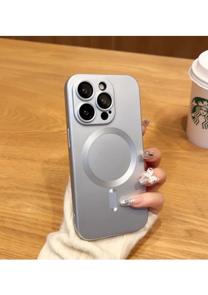 iphone 14 Pro Max Telefon Kılıfı Kamera Lens Koruyuculu Manyetik Renkli Soft Kaymaz Silikon Kapak
