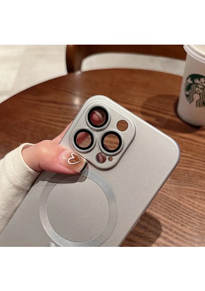 iphone 14 Pro Max Telefon Kılıfı Kamera Lens Koruyuculu Manyetik Renkli Soft Kaymaz Silikon Kapak