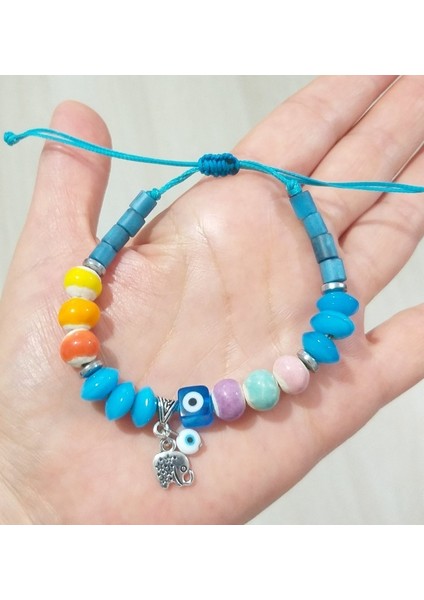 Toprak Boncuklu Hint Cam Boncuklu Nazar Boncuklu Fil Sallantılı Bileklik fırsatları