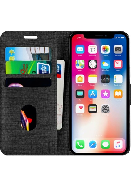 Apple Iphone 13 Pro Kartvizitli Cüzdan Kılıf Siyah