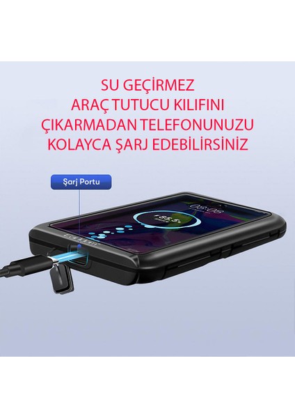 Bisiklet Motosiklet Telefon Tutucu Su Geçirmez 360 Derece Dönebilen Universal