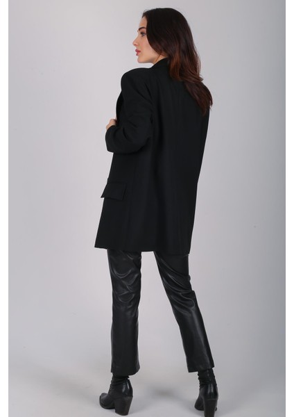 Kadın Siyah Düğmeli Blazer Ceket fırsatları