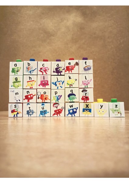 Alphablocks Alfabe Numberblocks Geçmeli Birim Küp LEGO Snapcubes