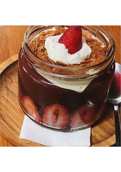 Cam Kavanoz 330cc Kapaklı Cam Kavanoz Magnolia Kavanozu 10 Adet Tatlı Magnolya Kavanozu