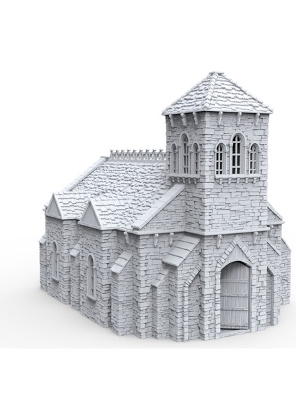 Ancrabourg - Şehir Evleri -Chapel - Chapel - Masaüstü Strateji Oyunu Aksesuarları Fantastik Dünya ve Dungeon And Dragons 15MM 28MM 32MM Uyumlu fiyatları