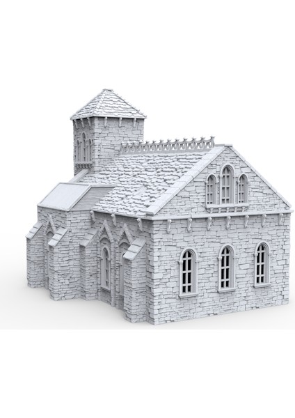 Ancrabourg - Şehir Evleri -Chapel - Chapel - Masaüstü Strateji Oyunu Aksesuarları Fantastik Dünya ve Dungeon And Dragons 15MM 28MM 32MM Uyumlu fırsatları