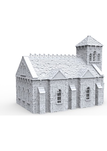 Ancrabourg - Şehir Evleri -Chapel - Chapel - Masaüstü Strateji Oyunu Aksesuarları Fantastik Dünya ve Dungeon And Dragons 15MM 28MM 32MM Uyumlu indirimleri