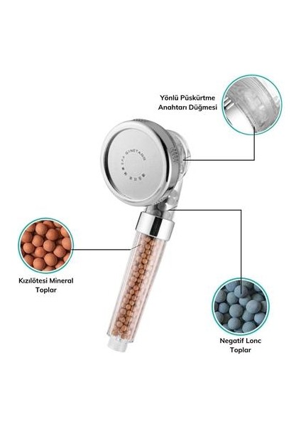 50 Su Tasarruflu ve Arıtmalı Doğal Taşlı Banyo El Duş Başlığı fiyatları