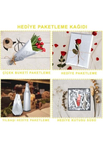 Roco Paper Pelur Kağıt 17 Gr/m. & 50*70 cm - 15'li Paket Gümüş Renk modelleri