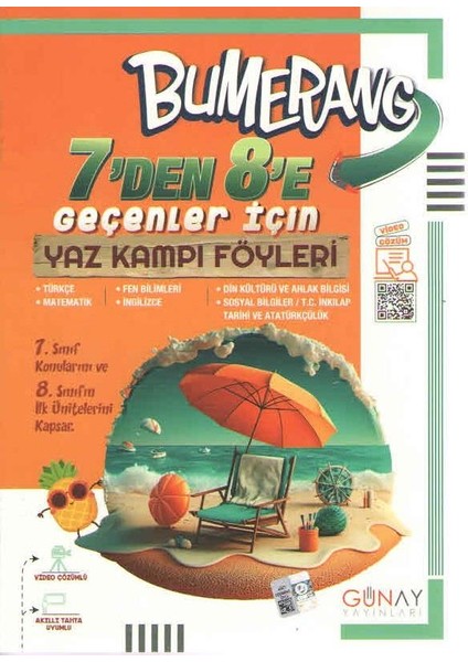 Günay Günay 7 Den 8 E Geçenler İçin Yaz Kampı Föyleri