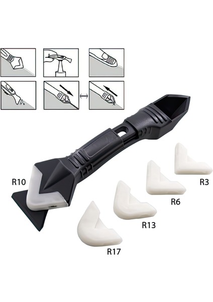 3'ü 1 Arada Fayans Derz Dolgu Kazıyıcı Sıyırıcı Silikon Sökücü ve Uygulayıcı Aparatı