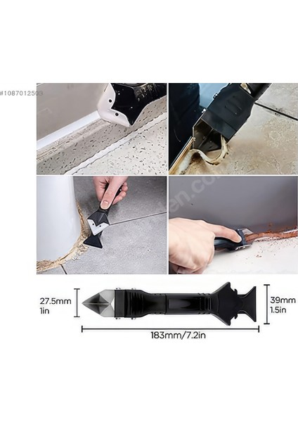 3'ü 1 Arada Fayans Derz Dolgu Kazıyıcı Sıyırıcı Silikon Sökücü ve Uygulayıcı Aparatı
