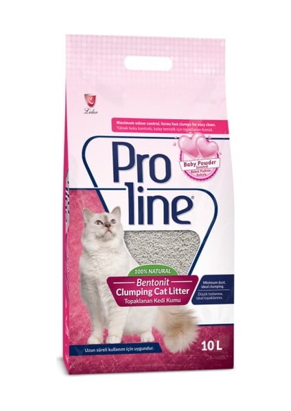 Pro Line Bebek Pudrası Kokulu Bentonit Kedi Kumu 10 Lt
