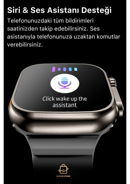 Uygur Store Watch 8 T800 Ultra 2023 Model Ios Android Uyumlu Sağlık & Spor Verileri Ölçüm Sensörlü Akıllı Saat