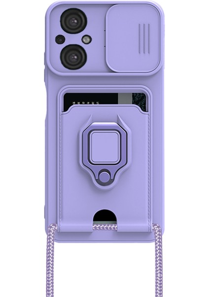 Xiaomi Poco M5 Kılıf Zuma Kartvizitli Yüzüklü Silikon - Lila 300099 fiyatları