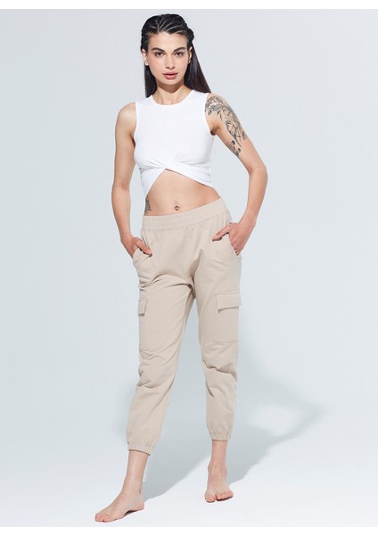 Zoe Bisiklet Yaka Kruvaze Model Örme Crop T-Shirt 1111