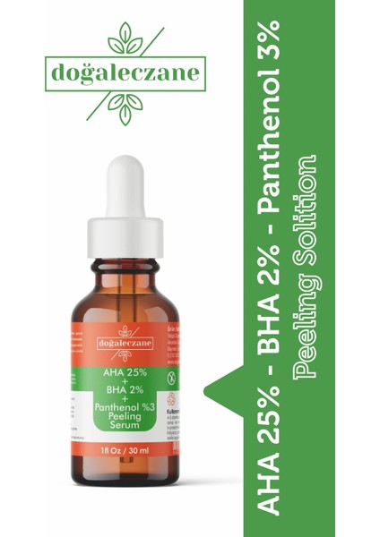 Doğal Eczane Aha 25 + Bha 2 + Panthenol 3 + Peeling Solution