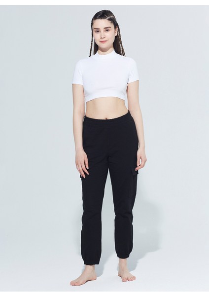 Laura Dik Yaka Ribanalı Organik Pamuk Örme Crop T-Shirt 1110 fırsatları