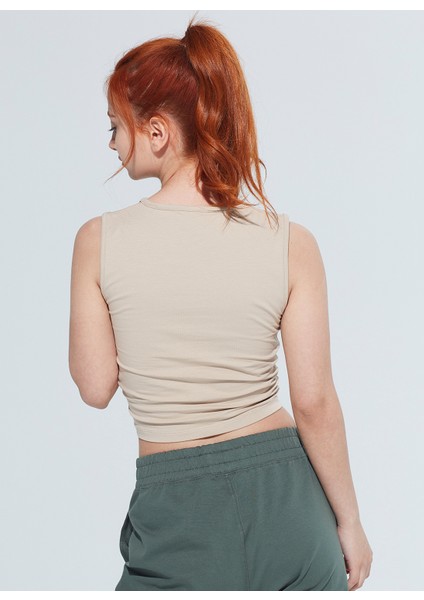 Zoe Bisiklet Yaka Kruvaze Model Örme Crop T-Shirt 1111 fiyatları