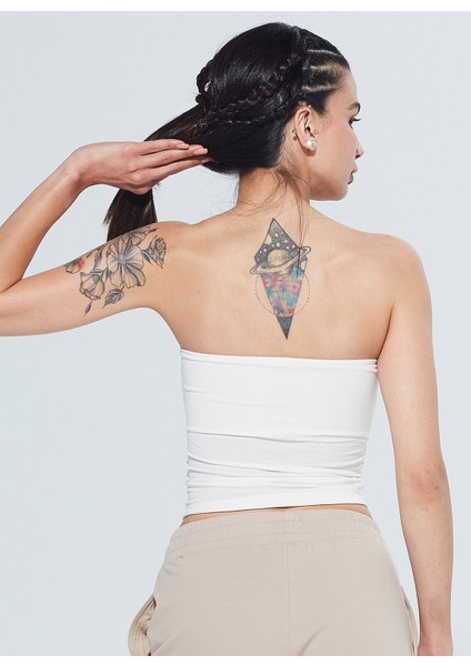 Pixie Straplez Model Organik Pamuk Örme Body 1116