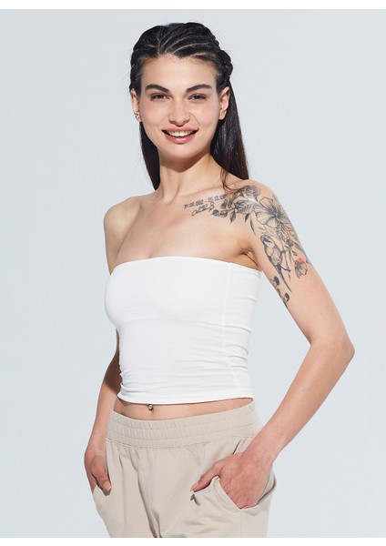 Pixie Straplez Model Organik Pamuk Örme Body 1116