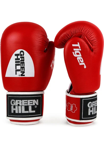 Green Hill Tiger Aiba Onaylı Deri Boks Eldiveni Kırmızı