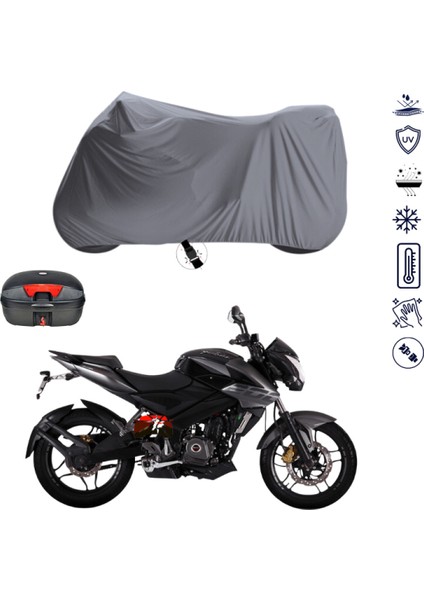 Bajaj Pulsar 200 Ns Çantalı Motosiklet Branda Su Geçirmez Topcase Uyumlu Motor Branda