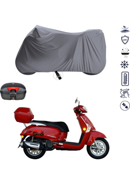 Kymco Like 200I Çantalı Motosiklet Branda Su Geçirmez Topcase Uyumlu Motor Branda