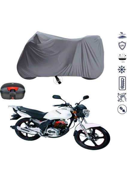 Bisan Sunway Fks 125 Çantalı Motosiklet Branda Su Geçirmez Topcase Uyumlu Motor Branda
