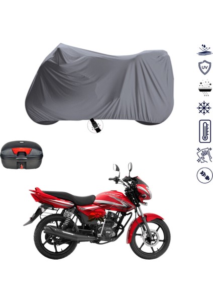 Tvs Fiero F2 Çantalı Motosiklet Branda Su Geçirmez Topcase Uyumlu Motor Branda