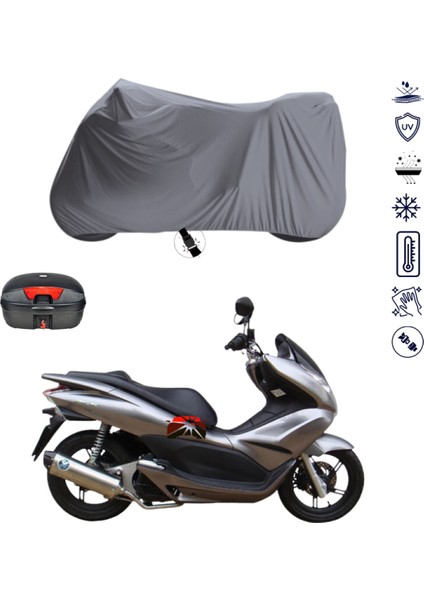 Honda Pcx 125 Çantalı Motosiklet Branda Su Geçirmez Topcase Uyumlu Motor Branda