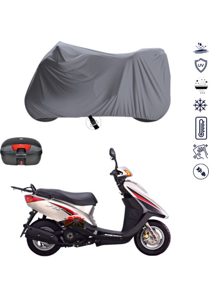 Kanuni Rs 125 Çantalı Motosiklet Branda Su Geçirmez Topcase Uyumlu Motor Branda