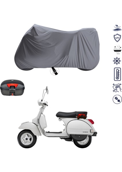 Vespa Px 150 Çantalı Motosiklet Branda Su Geçirmez Topcase Uyumlu Motor Branda