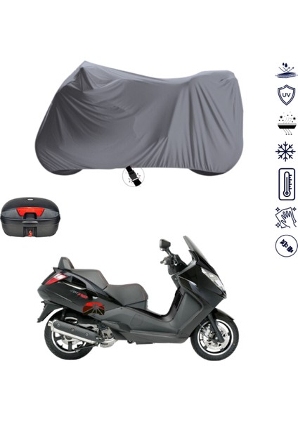 Peugeot Satelis 500 Çantalı Motosiklet Branda Su Geçirmez Topcase Uyumlu Motor Branda