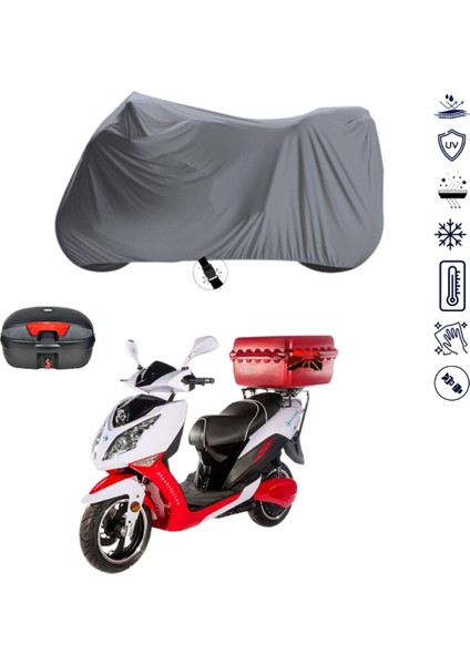 Stmax Nova 100 Çantalı Motosiklet Branda Su Geçirmez Topcase Uyumlu Motor Branda