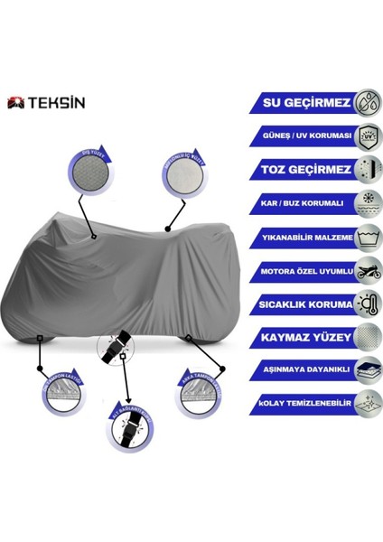 Bisan Motocup 100 Çantalı Motosiklet Branda Su Geçirmez Topcase Uyumlu Motor Branda