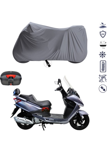 Sym Joyride Evo 200 Çantalı Motosiklet Branda Su Geçirmez Topcase Uyumlu Motor Branda