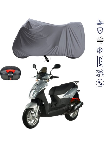 Bisan Pasific 125 Çantalı Motosiklet Branda Su Geçirmez Topcase Uyumlu Motor Branda