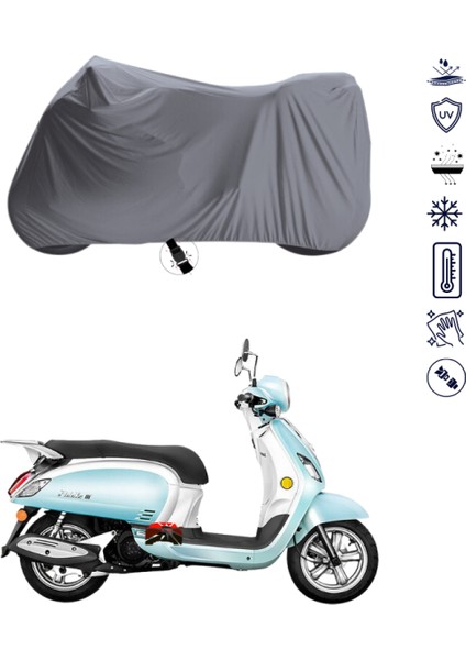 Sym Fiddle 3 200 I Çantalı Motosiklet Branda Su Geçirmez Topcase Uyumlu Motor Branda