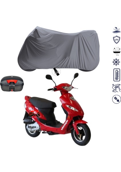 Asya Polo 100 Çantalı Motosiklet Branda Su Geçirmez Topcase Uyumlu Motor Branda