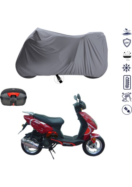 Ramzey Rmz 125 T-22 Çantalı Motosiklet Branda Su Geçirmez Topcase Uyumlu Motor Branda