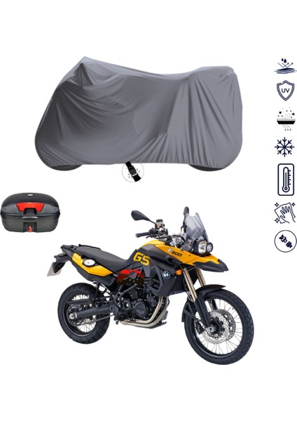Bmw F 800 Gs Çantalı Motosiklet Branda Su Geçirmez Topcase Uyumlu Motor Branda