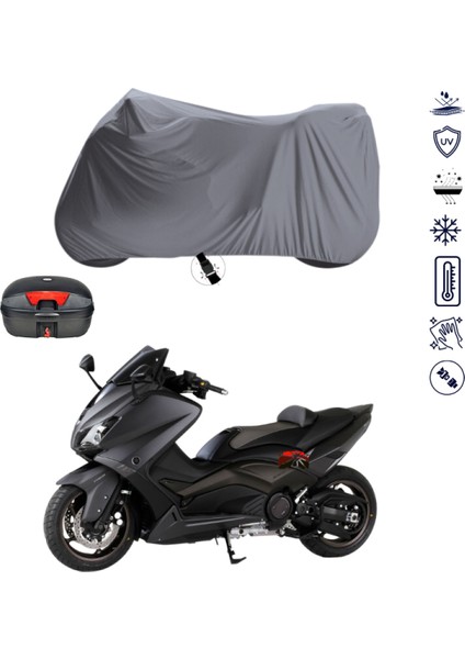 Yamaha Tmax 530 Çantalı Motosiklet Branda Su Geçirmez Topcase Uyumlu Motor Branda