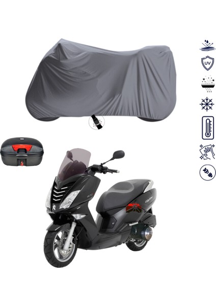 Peugeot Citystar 200 Çantalı Motosiklet Branda Su Geçirmez Topcase Uyumlu Motor Branda